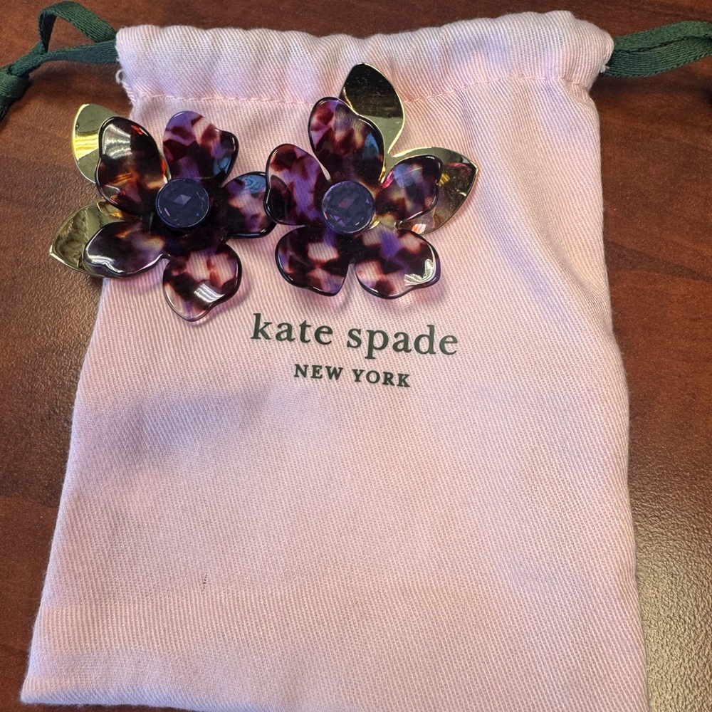Kate Spade flower earrings. Never worn